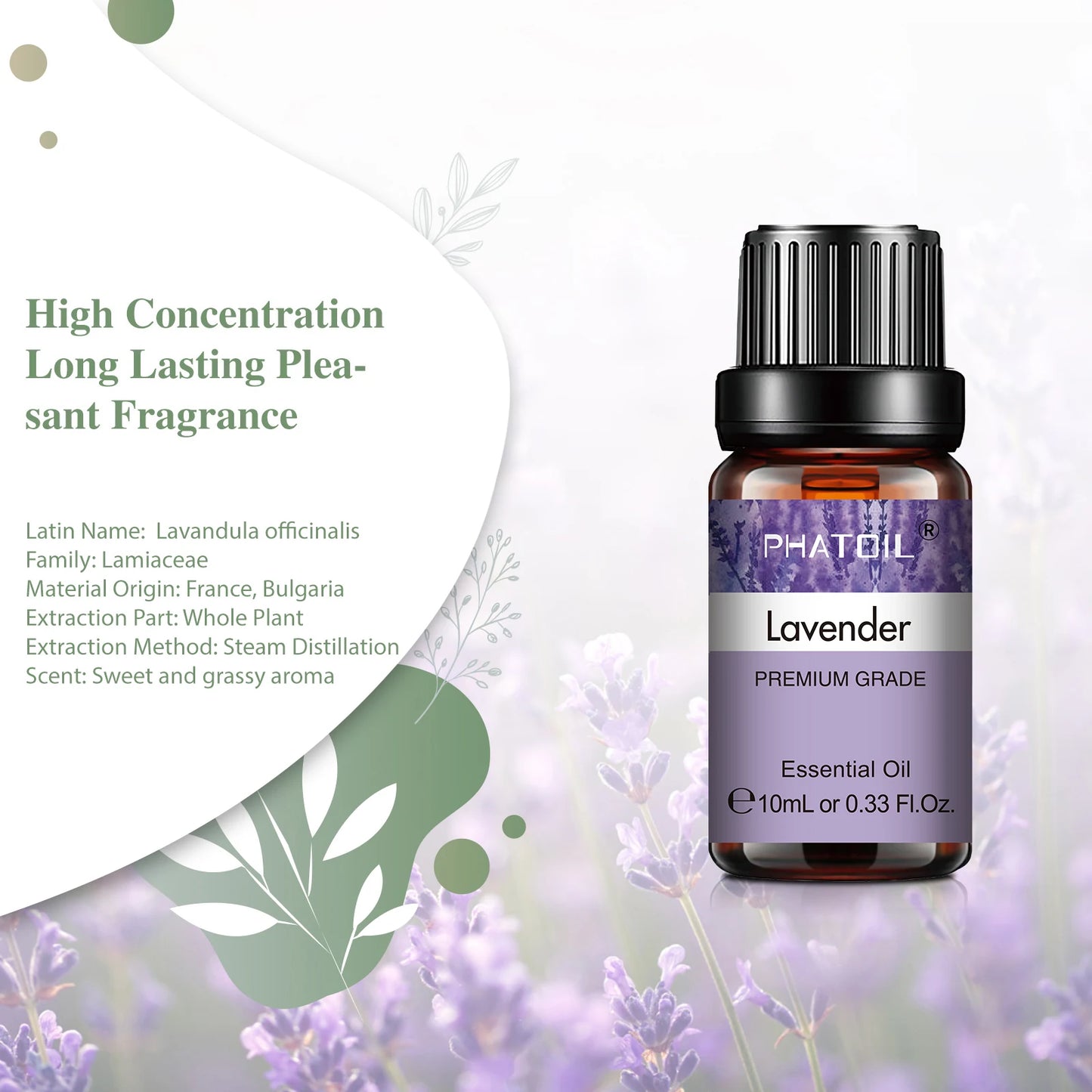 10ml Lavender Essential Oils Pure Natural for Diffuser humidifier, Aromatherapy, Jasmine, Vanilla, Aroma Oil for Skin Care.