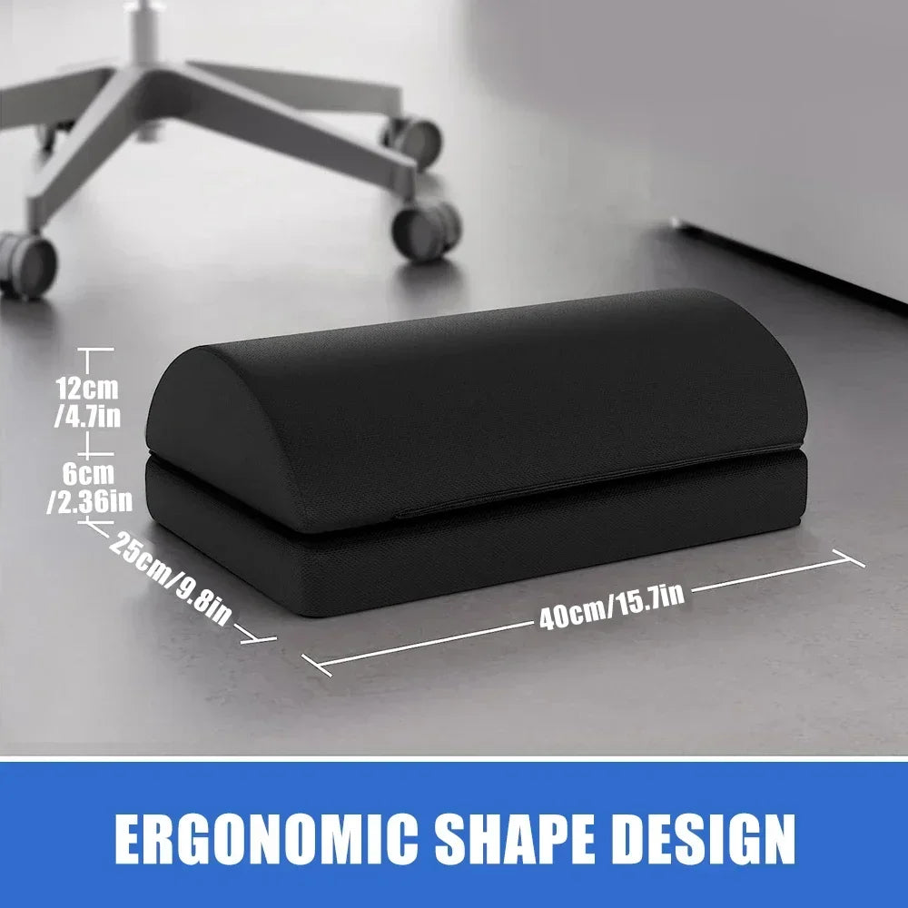 ElevateSupport™ Adjustable Under-Desk Footrest – Memory Foam Support for Office & Gaming