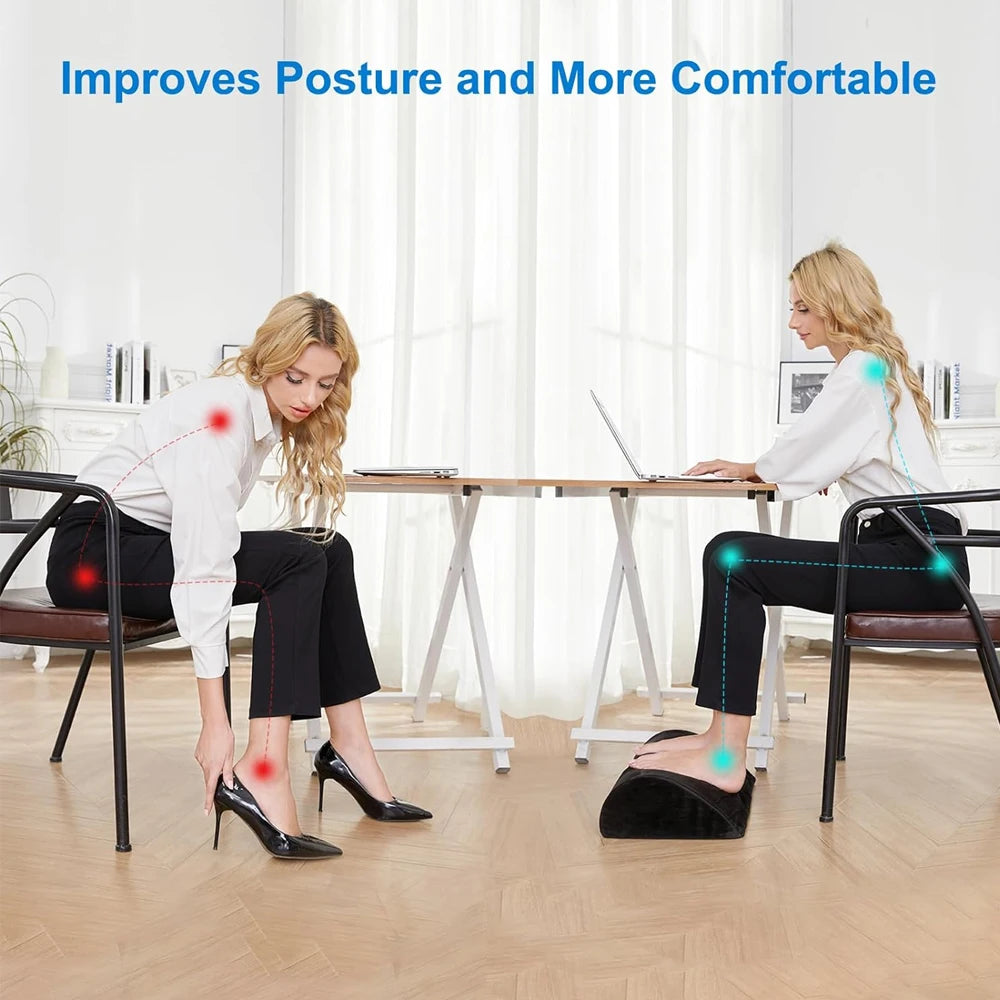 Foot Rest for Under Desk At Work, Office Desk Accessories with Memory Foam & Washable Removable Cover Foot Stool for Office, Car