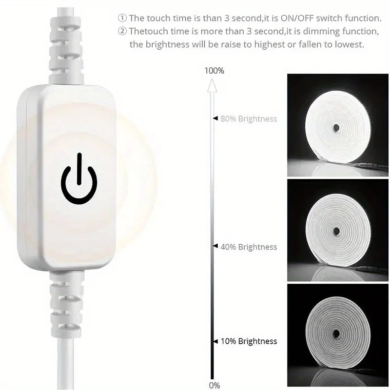 USB Neon LED Strip Light – Dimmable Touch-Control Flexible Glow for Desks, Bedrooms & Gaming Setups (Waterproof, 5V).