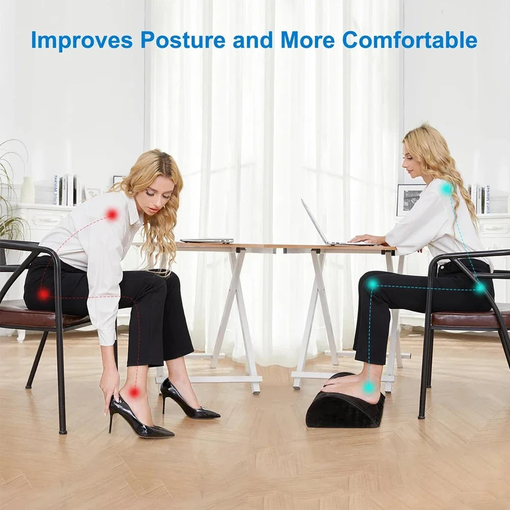 Foot Rest for Under Desk At Work, Office Desk Accessories with Memory Foam & Washable Removable Cover Foot Stool for Office, Car