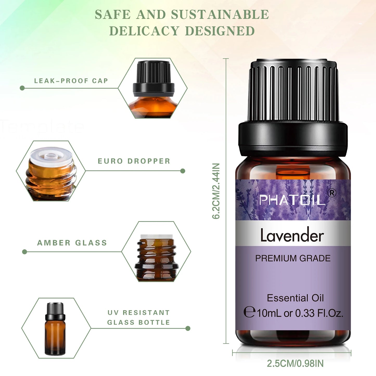 10ml Lavender Essential Oils Pure Natural for Diffuser humidifier, Aromatherapy, Jasmine, Vanilla, Aroma Oil for Skin Care.