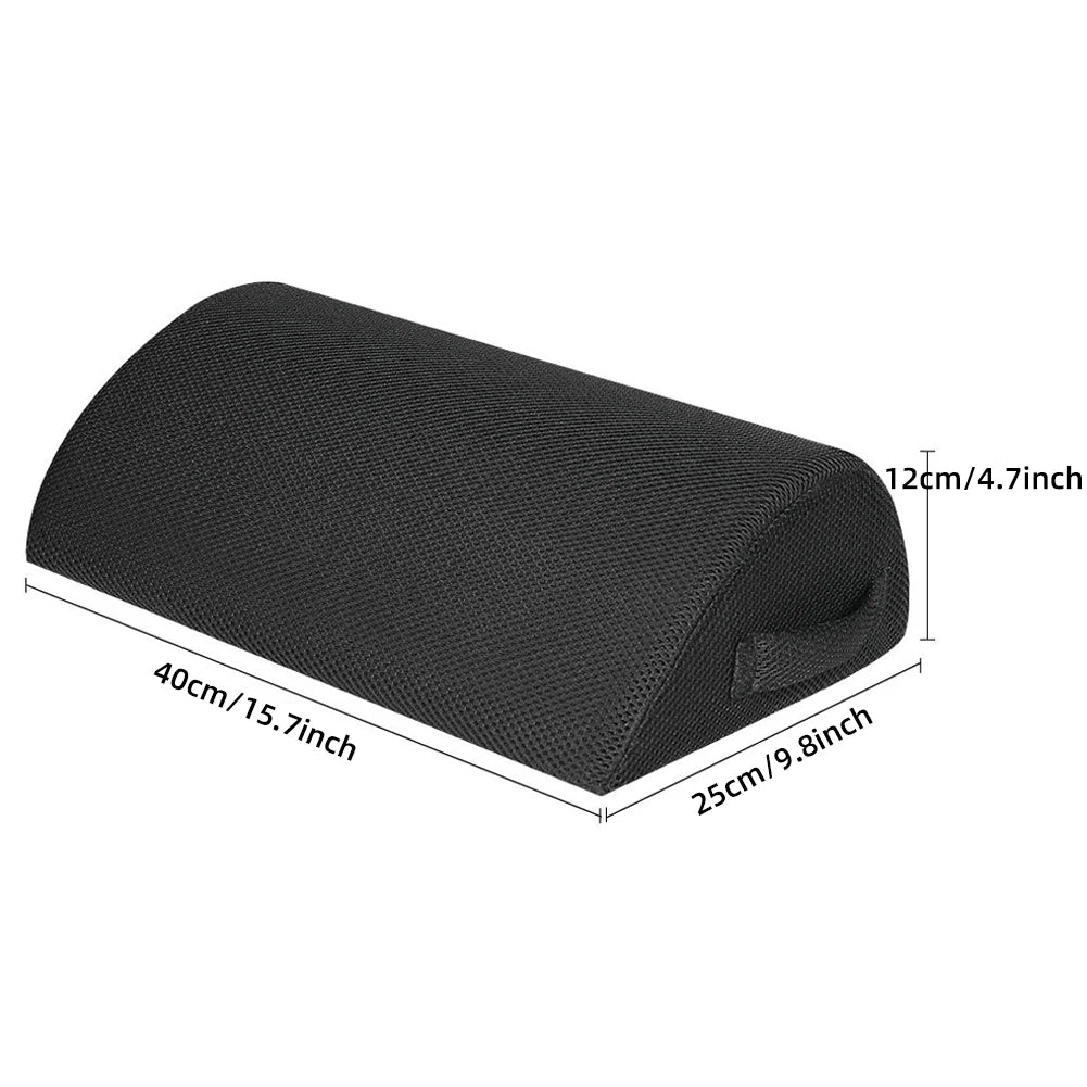 ElevateSupport™ Ergonomic Teardrop Footrest – Memory Foam Under-Desk Support.
