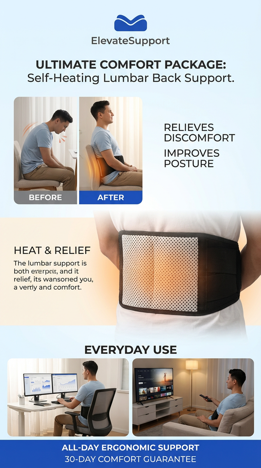Self-Heating Magnetic Lumbar Support Belt – Waist Brace for Lower Back Pain Relief & Posture Support
