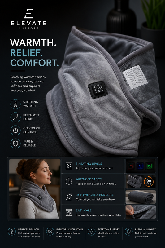 USB Heated Back Wrap Electric Heating Shoulder Neck Pad with 3 Heat Levels Soft Hot Compress Fast Heated Pad for Neck And Shoulder