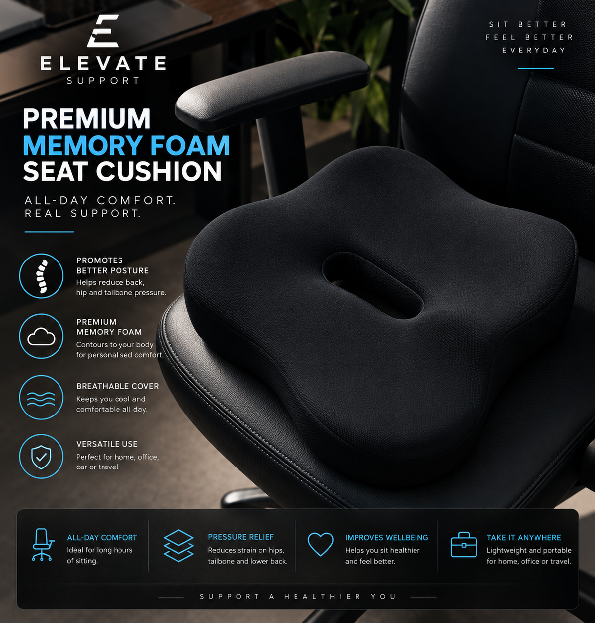 Memory Foam Seat Cushion