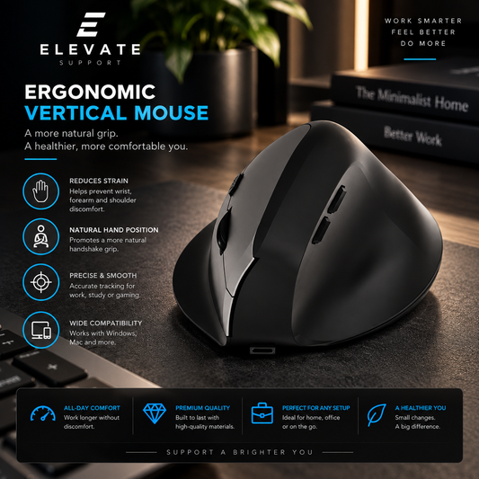 Ergonomic Vertical Wireless Mouse