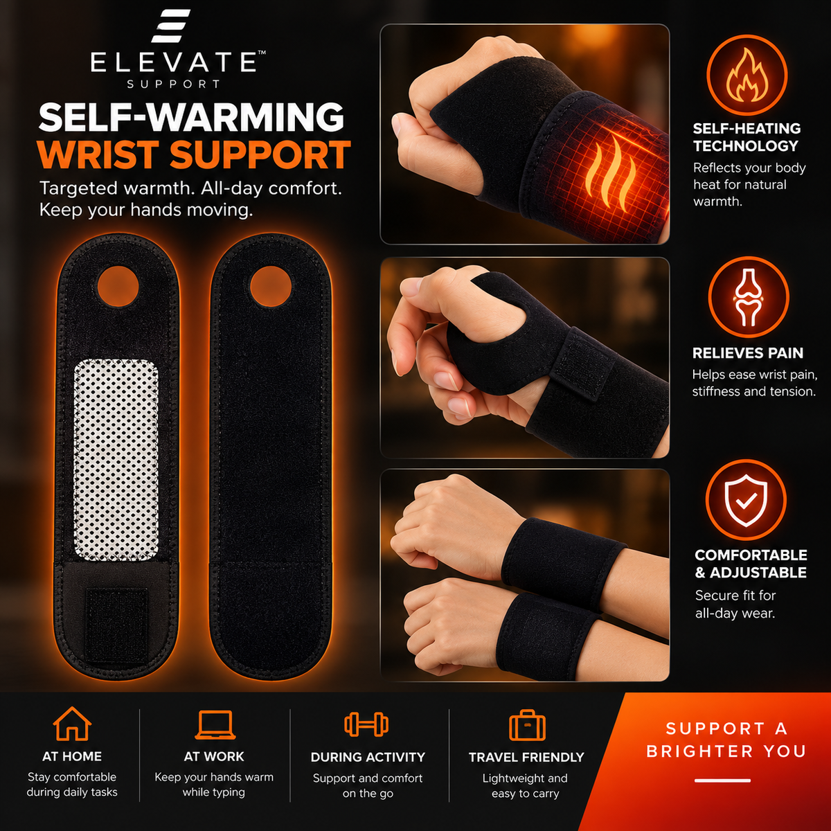 Self-Warming Wrist Support