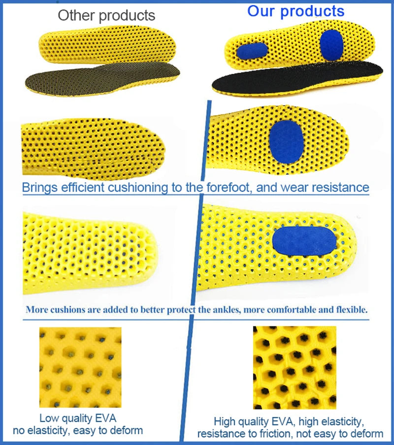 Memory Foam Orthopedic Insoles – Breathable Cushion Support for Men & Women