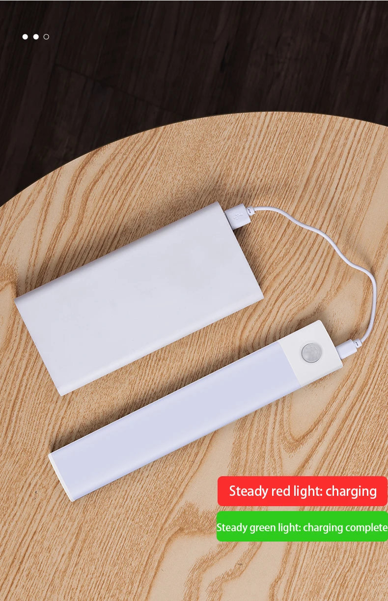 Rechargeable Motion Sensor LED Light Bar – Wireless Under-Cabinet & Desk Lighting (USB-C, Adjustable Brightness)
