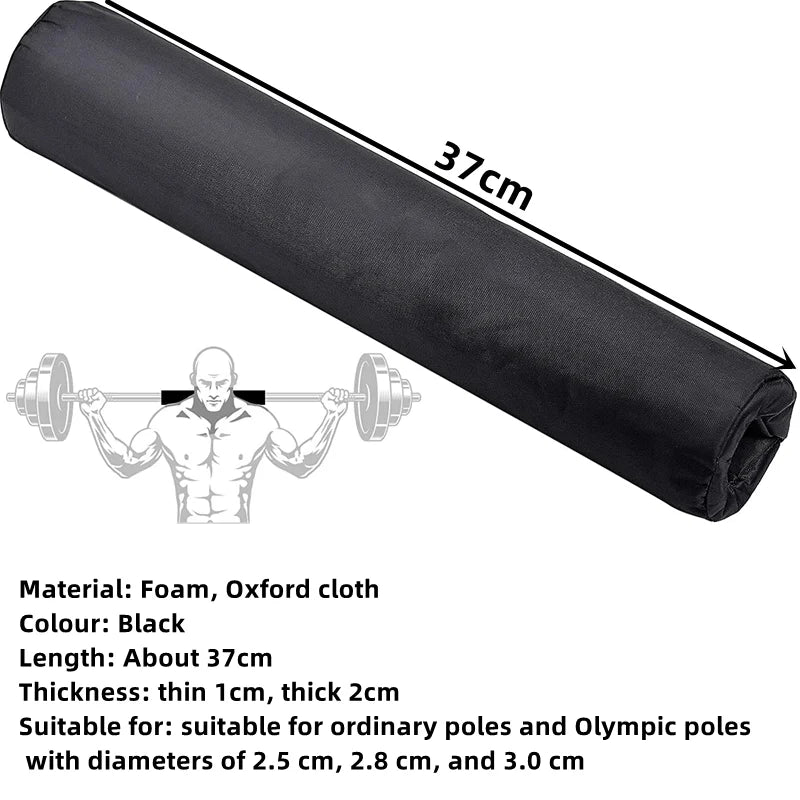Memory Foam Barbell Pad – Neck & Shoulder Protector for Squats & Hip Thrusts with Securing Straps