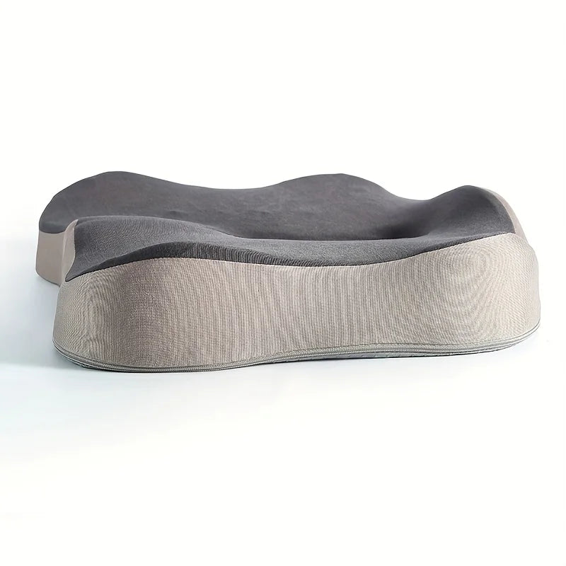 Memory foam seat cushion, with a central groove ergonomic pressure pad