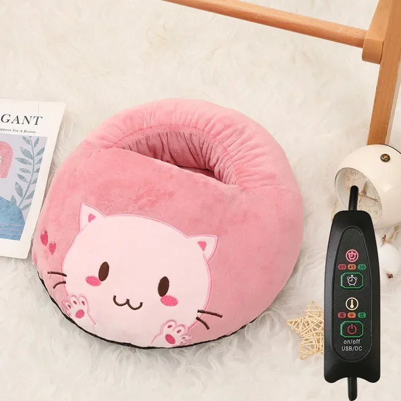 USB Plush Foot Warmer Pad – Cute cozy Winter Foot Cushion for Home & Office