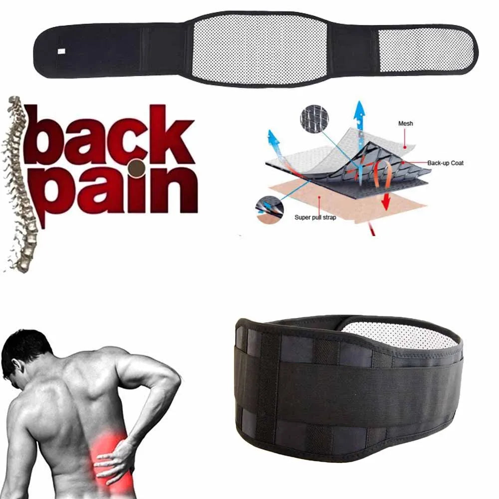 Self-Heating Magnetic Lumbar Support Belt – Waist Brace for Lower Back Pain Relief & Posture Support
