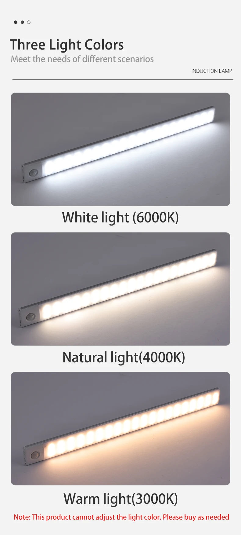 Rechargeable Motion Sensor LED Light Bar – Wireless Under-Cabinet & Desk Lighting (USB-C, Adjustable Brightness)