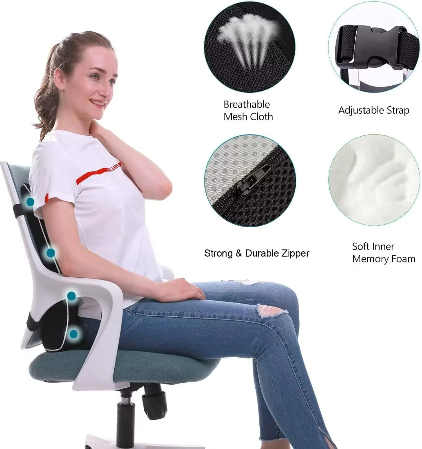 Ergonomic Lumbar Support Cushion for Office Chair & Car