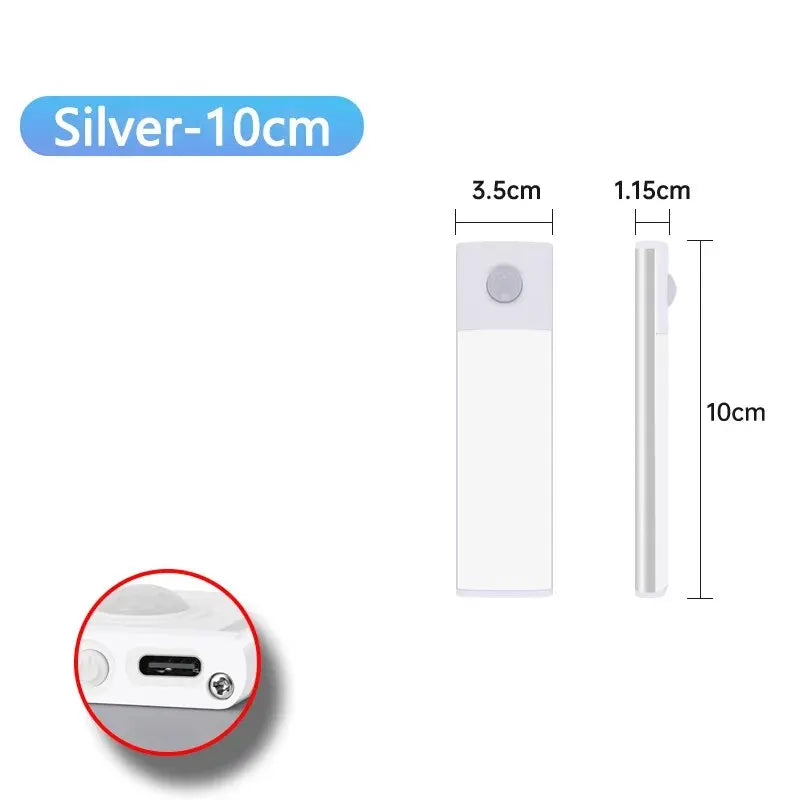 Rechargeable Motion Sensor LED Light Bar – Wireless Under-Cabinet & Desk Lighting (USB-C, Adjustable Brightness)