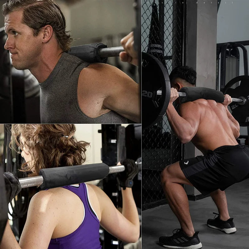 Memory Foam Barbell Pad – Neck & Shoulder Protector for Squats & Hip Thrusts with Securing Straps