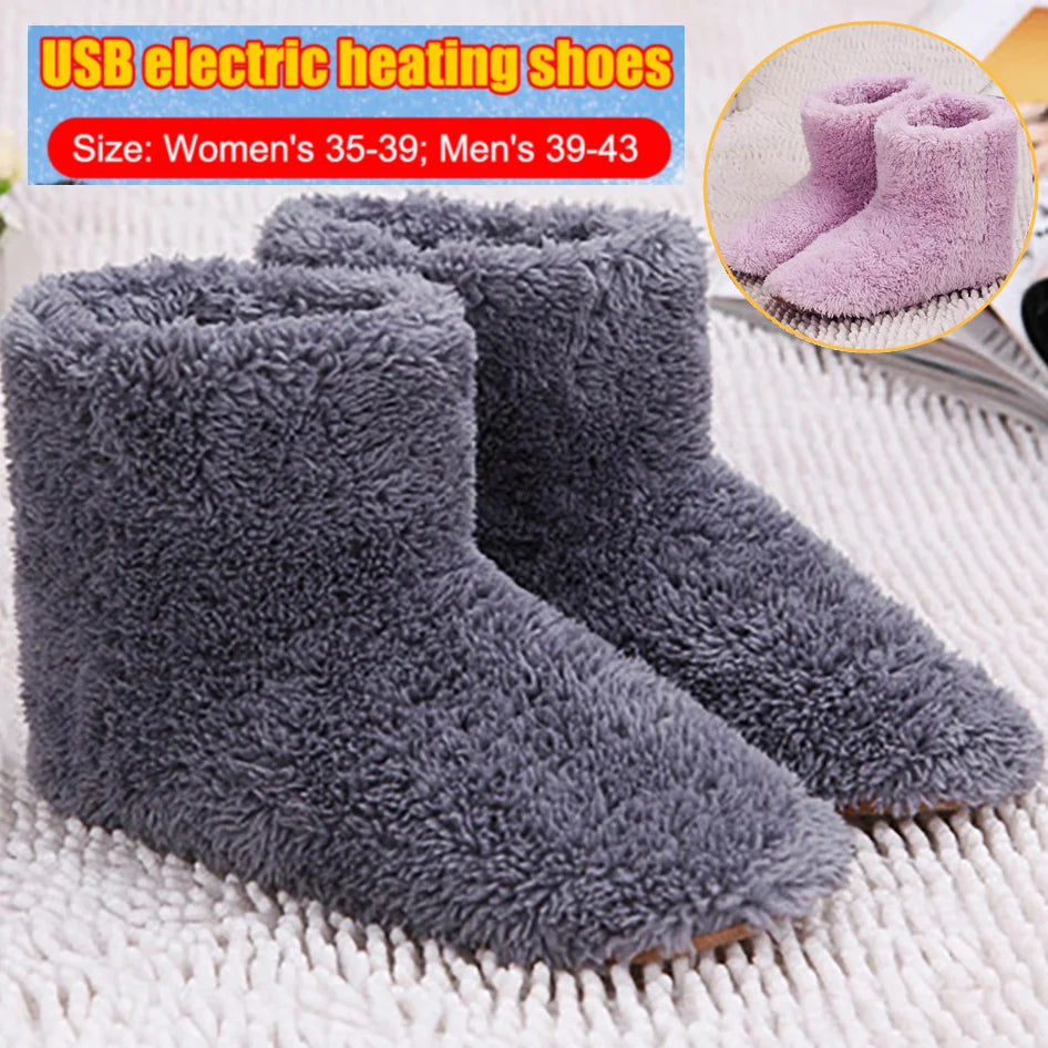 Rechargeable Heated Slippers – USB Foot Warmer Shoes for Winter Comfort (Men & Women)
