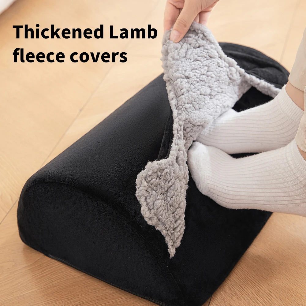 Foot Under the Desk, Warm Foot Pocket Footstool, Comfortable Footpad with Lamb Wool, Suitable for Office Game Chair Legs support
