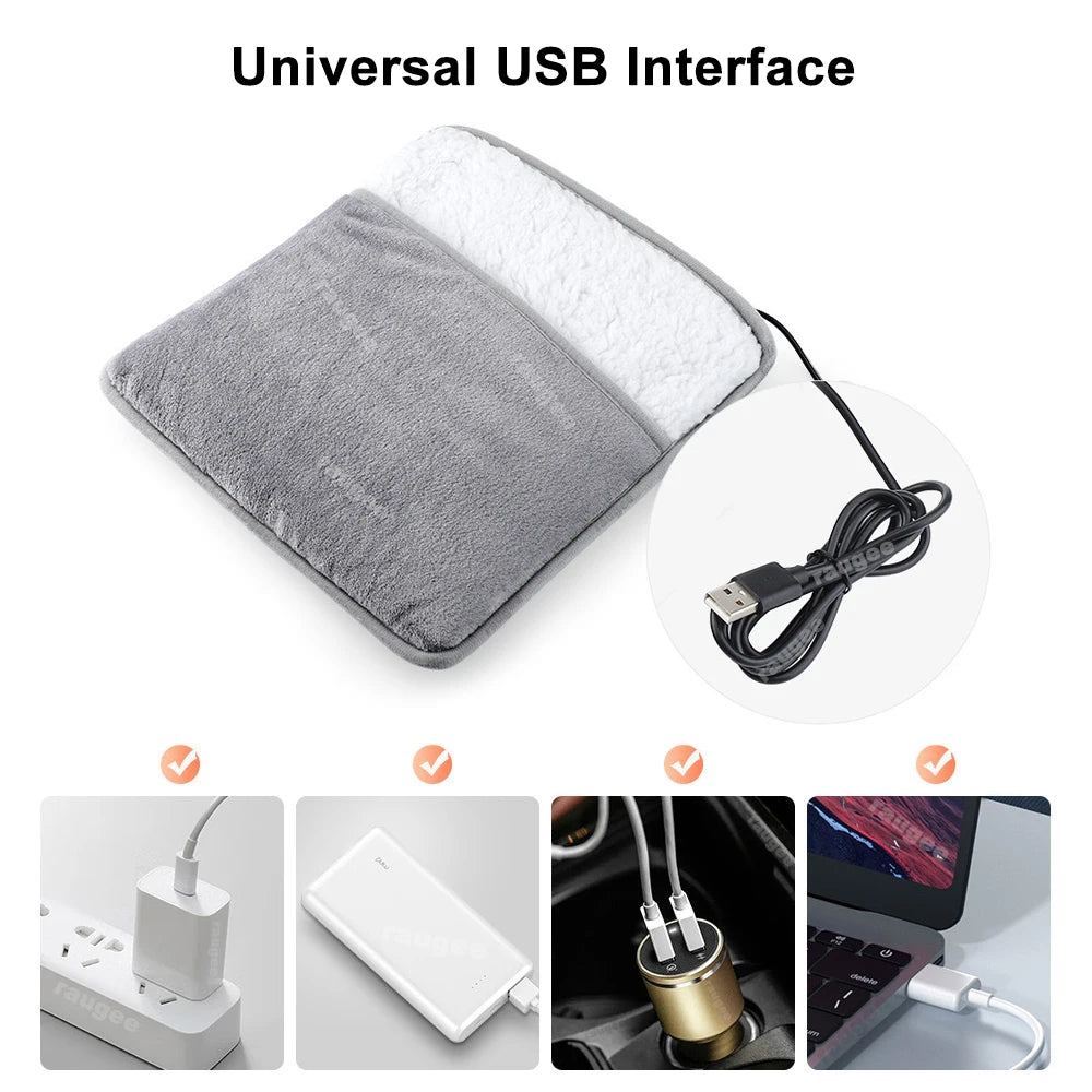 Elevate Support™ USB Heated Foot Warmer – Soft Plush Foot Heater