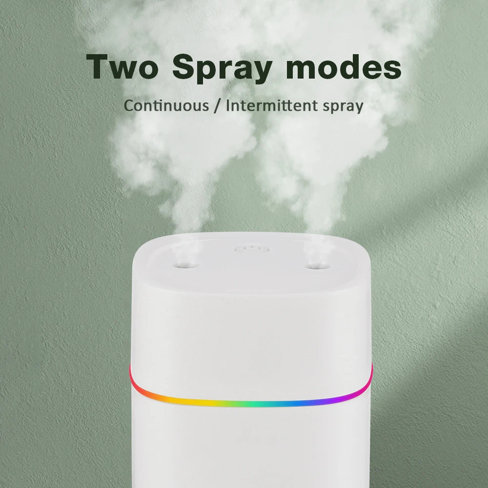 USB Cool Mist Humidifier 600ml – Portable Air Diffuser with Colorful Night Light | Elevate Support