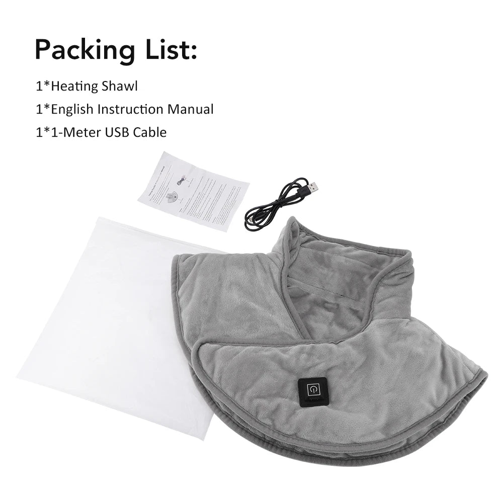 USB Heated Back Wrap Electric Heating Shoulder Neck Pad with 3 Heat Levels Soft Hot Compress Fast Heated Pad for Neck And Should