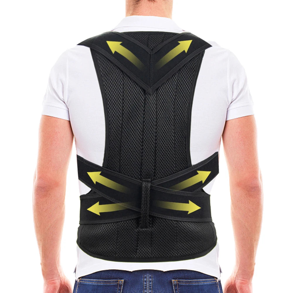 Back Brace Posture Corrector – Adjustable Shoulder & Upper Back Support for Men & Women