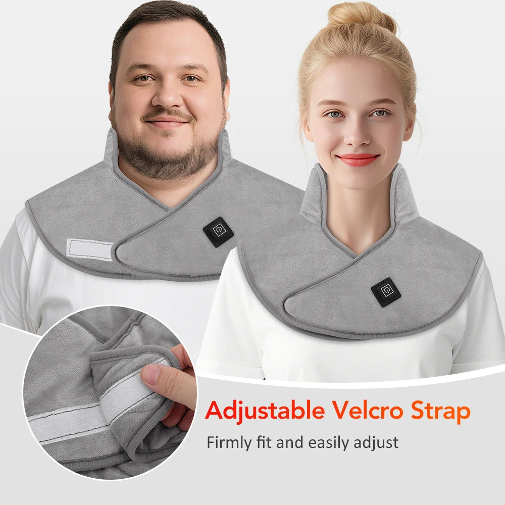 USB Heated Back Wrap Electric Heating Shoulder Neck Pad with 3 Heat Levels Soft Hot Compress Fast Heated Pad for Neck And Should