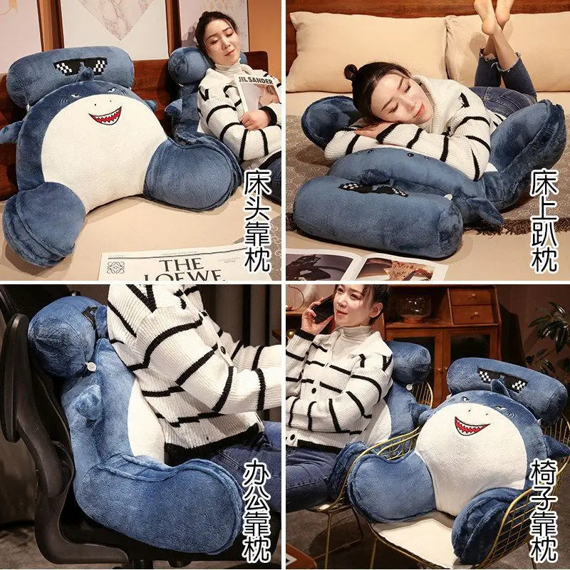 Large Shark Back Support Cushion for Bed & Sofa