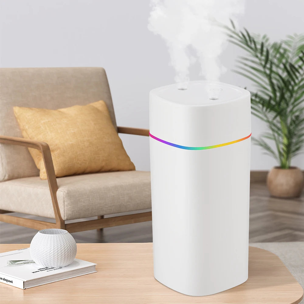 USB Cool Mist Humidifier 600ml – Portable Air Diffuser with Colorful Night Light | Elevate Support