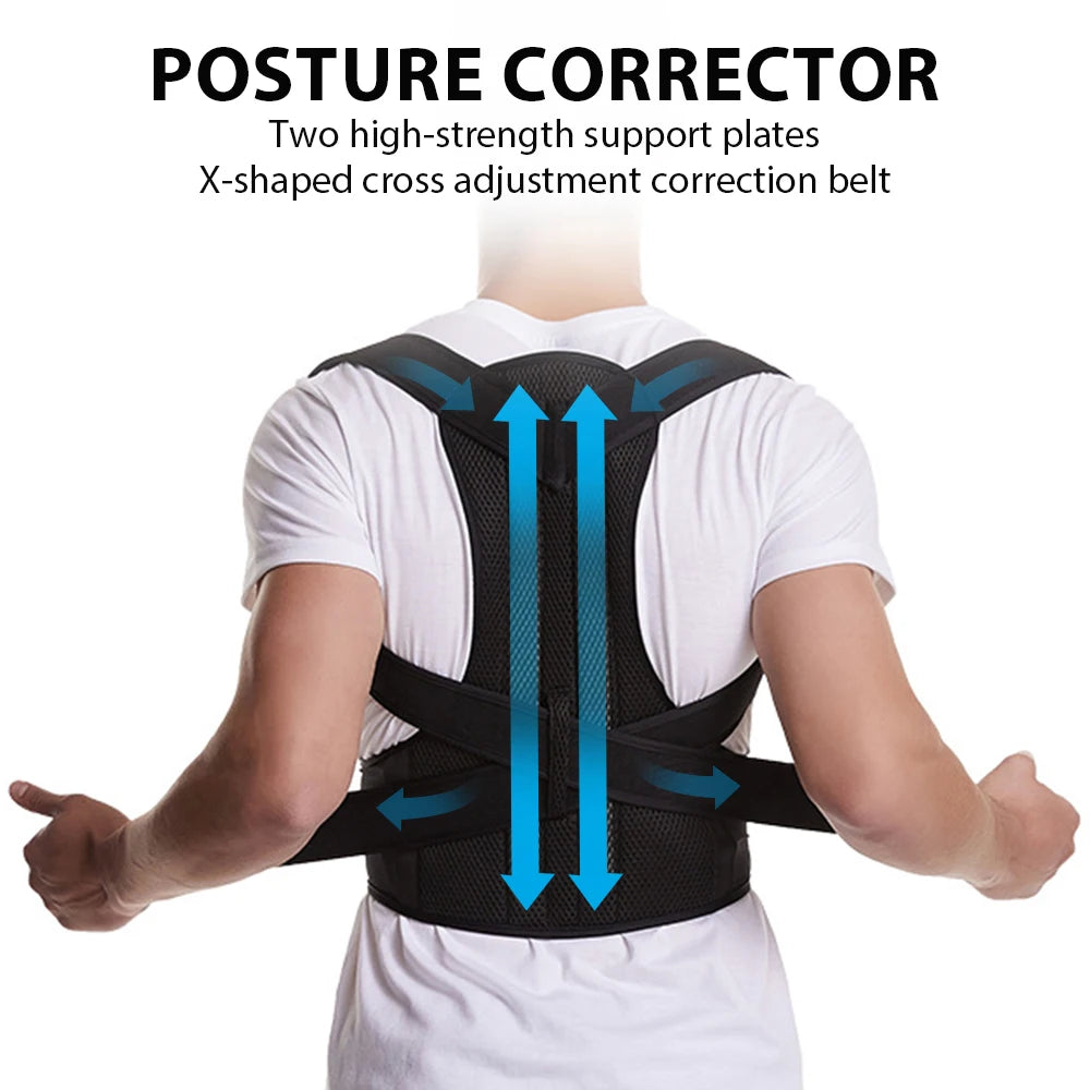 Back Brace Posture Corrector – Adjustable Shoulder & Upper Back Support for Men & Women