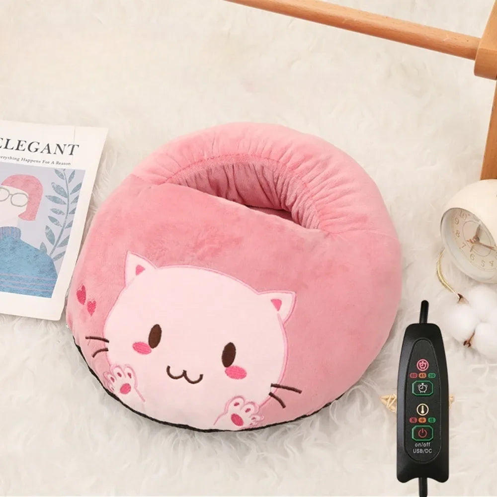USB Plush Foot Warmer Pad – Cute cozy Winter Foot Cushion for Home & Office