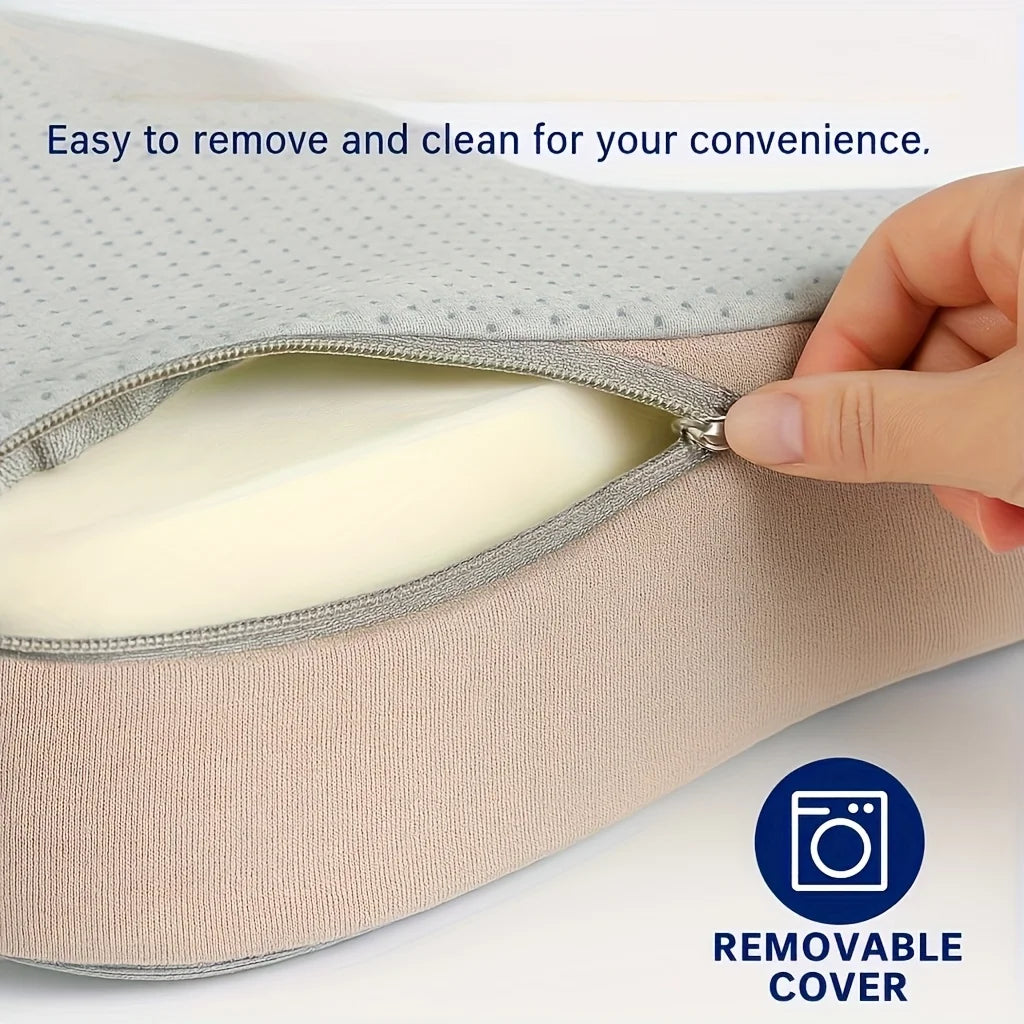 Memory foam seat cushion, with a central groove ergonomic pressure pad