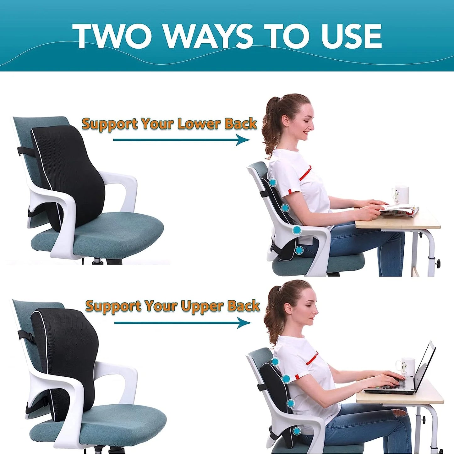 Ergonomic Lumbar Support Cushion for Office Chair & Car