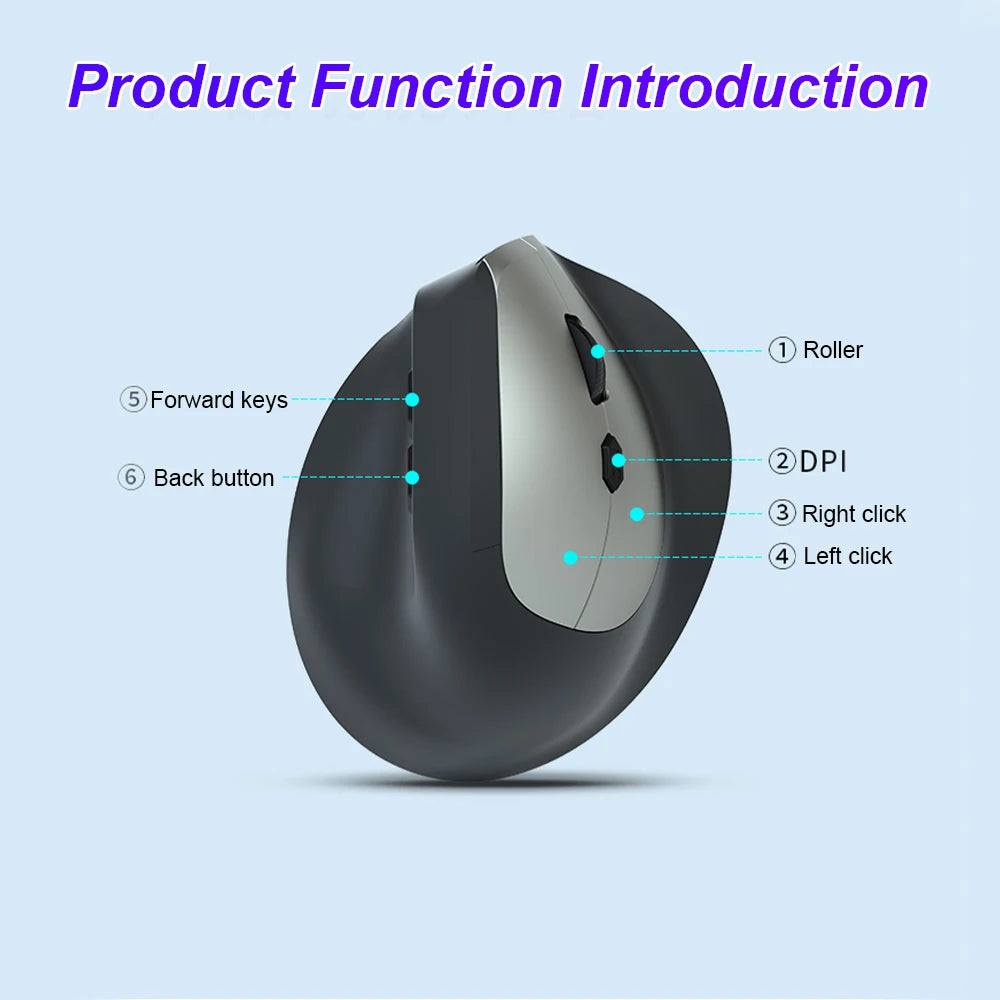 Ergonomic Vertical Wireless Mouse