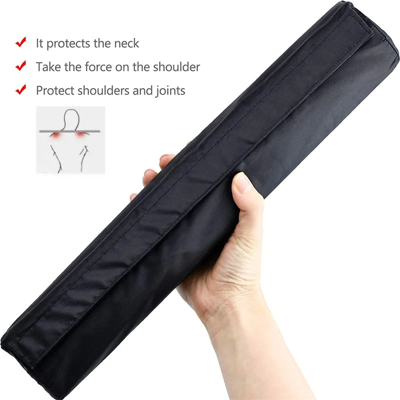 Memory Foam Barbell Pad – Neck & Shoulder Protector for Squats & Hip Thrusts with Securing Straps