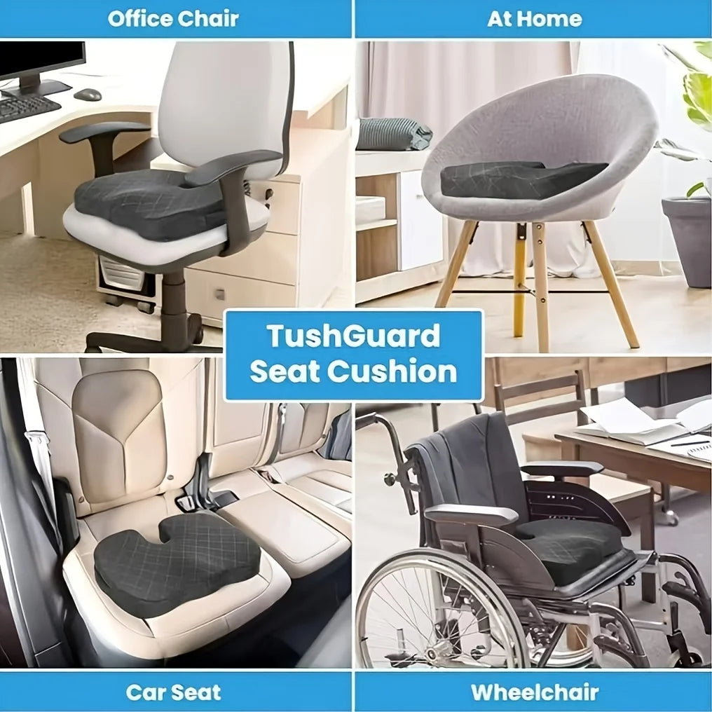 Memory Foam Ergonomic Hip Seat Cushion - Breathable Seat Cushion, Suitable for Office, Car.