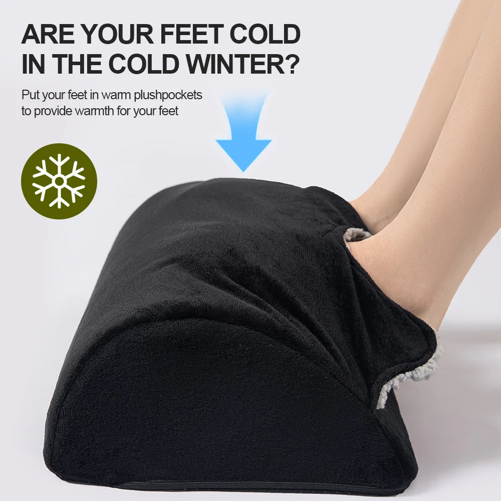 Foot Under the Desk, Warm Foot Pocket Footstool, Comfortable Footpad with Lamb Wool, Suitable for Office Game Chair Legs support