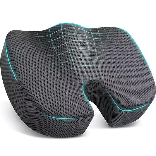 Memory Foam Ergonomic Hip Seat Cushion - Breathable Seat Cushion, Suitable for Office, Car.