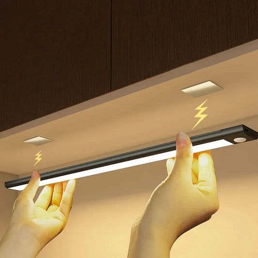 Rechargeable Motion Sensor LED Light Bar – Wireless Under-Cabinet & Desk Lighting (USB-C, Adjustable Brightness)
