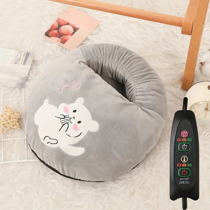 USB Plush Foot Warmer Pad – Cute cozy Winter Foot Cushion for Home & Office